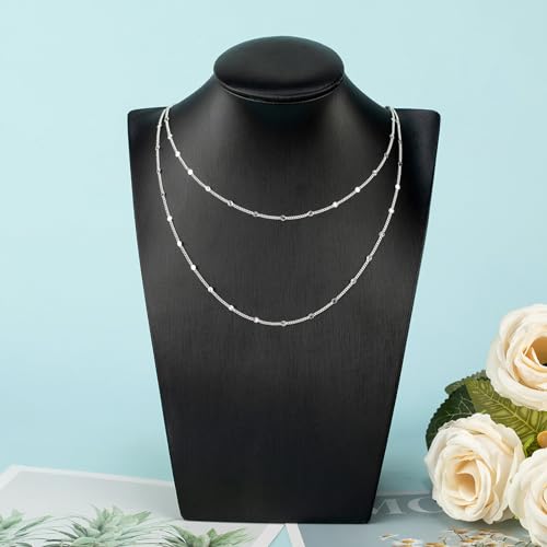 UMAOKANG 32.8 Feet Silver Chain for Women Necklace Bracelet DIY Jewelry Supplies Twist Curb Embossed Sequin Silver Plated Brass Chain Roll - color: Silver Embossed Sequin