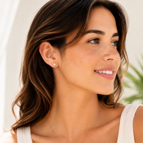 CHIC & ARTSY 18K Gold Plated Solid 925 Sterling Silver Flat Back Earrings for Women Multiple Piercings Screw Back Earrings Cartilage Hypoallergenic Jewelry - style: 925 Silver Flat Back #14