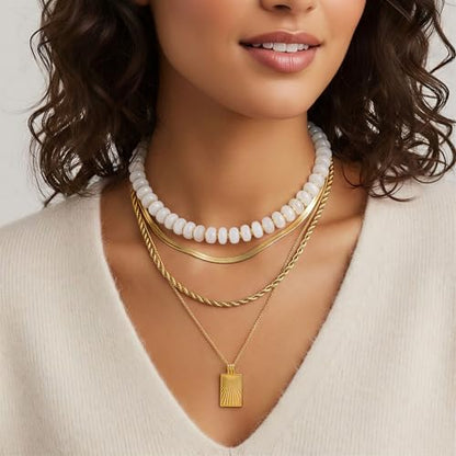 Chunky Beaded Necklace for Women, Colorful Trendy Statement Summer Jewelry Gift - color: necklace-27