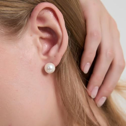 Pearl Necklace and Earring Set for Women Costume Jewelry Set | Elegant Outfit Matching, Wedding Bridesmaid Prom Gifts - style: White 18 inches