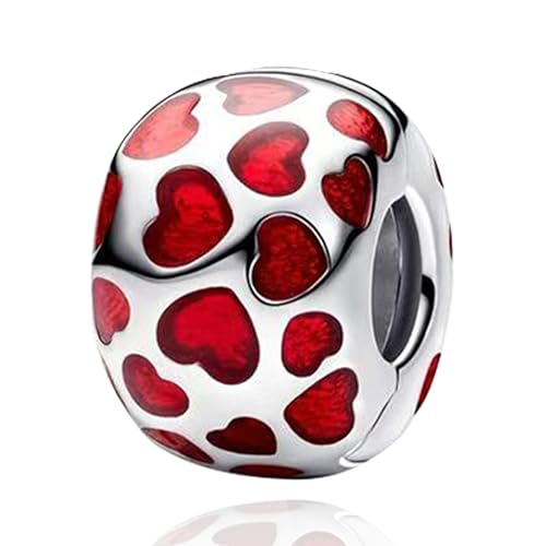 10 Pack Silver Bead Charms for Bracelets and Necklaces Pendant Dangle Beads Jewelry Gifts for Women Charm Set - color: Heart