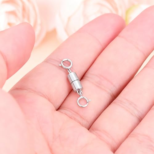 925 Sterling Silver Lobster Clasp for DIY Necklace Bracelet Jewelry Making, Double Spring Clasp with Closed Jump Rings, Necklace Extender Clasp Connector Bracelet Extension (Style 17) - style: Style 17