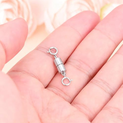 925 Sterling Silver Lobster Clasp for DIY Necklace Bracelet Jewelry Making, Double Spring Clasp with Closed Jump Rings, Necklace Extender Clasp Connector Bracelet Extension (Style 17) - style: Style 17