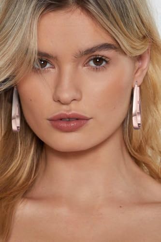 Sterling Silver Hoop Earrings for Women Large Oval Hoop Earrings Lightweight Big Gold Hoops Earrings Hypoallergenic 14K Gold Plated Hoops Earrings Non Tarnish Jewelry Gifts 20/30/40mm - color: Rose Gold-40*65mm