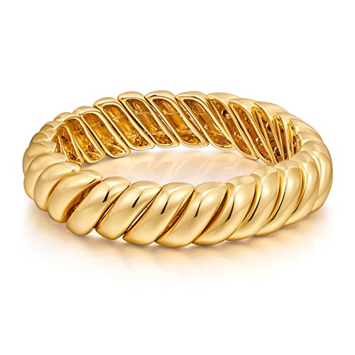 FAMARINE Gold Silver Chunky Bangle Bracelet for Women Men - style: Style A