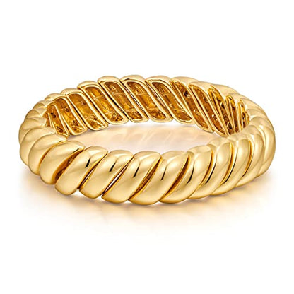 FAMARINE Gold Silver Chunky Bangle Bracelet for Women Men - style: Style A