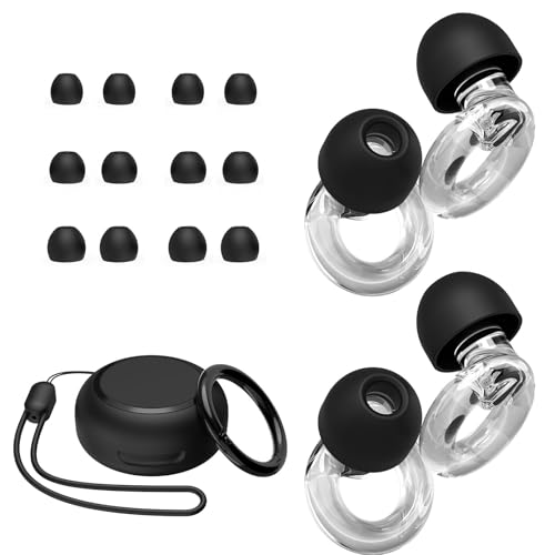 JUSTRVN Ear Plugs for Concert, 2 Pairs of Noise Reduction Earplugs 25dB-30dB with 8 Ear Tips&Carry case,Reusable Hearing Protection earplugs for Sleep,Social,Work,Focus&Noise Sensitivity - color: Clear