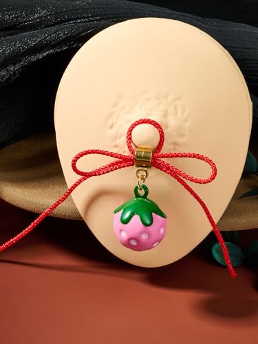 DJCIW 2Pcs Non-Piercing Nipple Jewelry, Adjustable Christmas Fake Nipple Rings with Bow Drawstring, Featuring Bell, Snowman, and Heart Pendant Charms, Adjustable and Comfortable for Women Men - color: style 4
