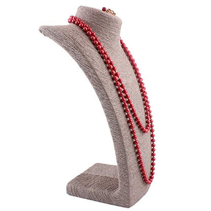 Handmade Faux Pearl Necklace and Clip on Earrings Jewelry Sets for Women Bib Choker Collar Necklace - color: 140cm Red Necklace+Clip Earrings