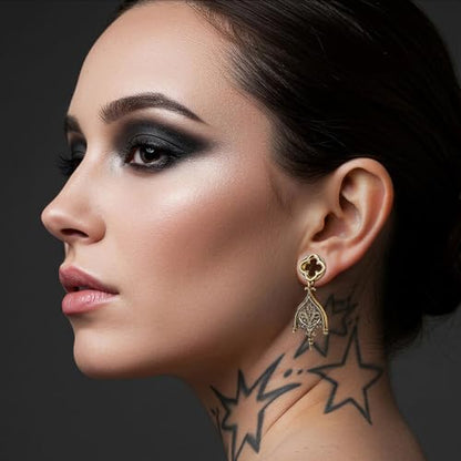 COOEAR Double Flared Ear Tunnels, Flesh Gauges for Ears, Screw Back Plugs Earrings Piercing Expander. - color: S8793J, size: 5/8"(16mm)