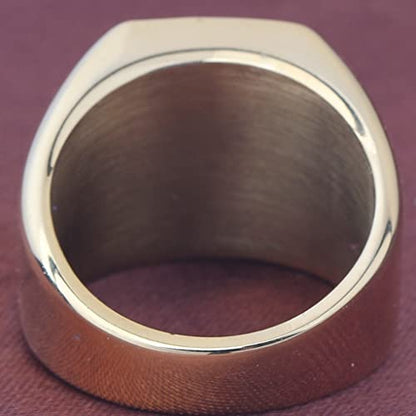 Jude Jewelers Stainless Steel Signet Ring Black Silver Gold Classical Cocktail Husband Father Valentine - color: Gold