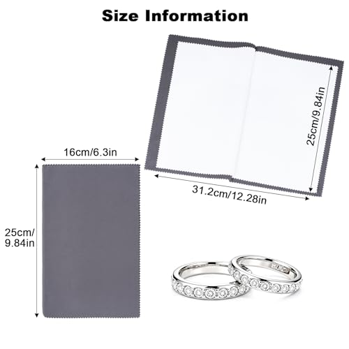 3pcs Polishing Cloth for Jewelry Cleaning Four-Layer Double-Sided Silver Cleaning Cloth for Cleaning Gold, Silver, Diamond, Gemstones, Coins, Platinum Jewelry - color: Black & Dark Gray & Light Gray