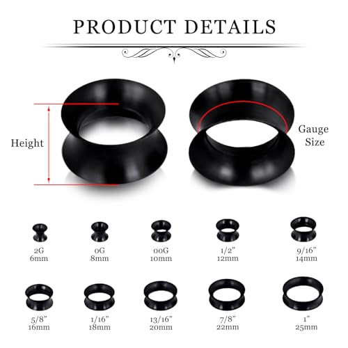 YOFANST 24pcs-100pcs Colorful Silicone Ear Gauges Double Flared Ear Tunnels Set Stretchers Expander Ear Piercing Jewelry - color: 56pcs, gauge 00g