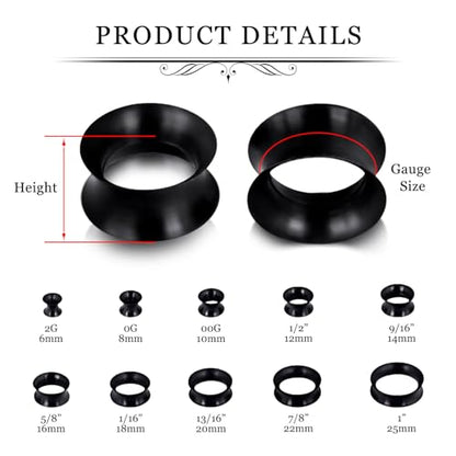 YOFANST 24pcs-100pcs Colorful Silicone Ear Gauges Double Flared Ear Tunnels Set Stretchers Expander Ear Piercing Jewelry - color: 56pcs, gauge 9/16 inch