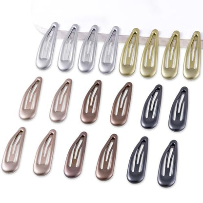 20 PCS Metal Snap Hair Clips Water Drop No Slip Barrettes for Women Bright Small Hair Clips For Thick And Thin Fine Hair,Metallic,1.97 x 0.5 In. - color: Metallic