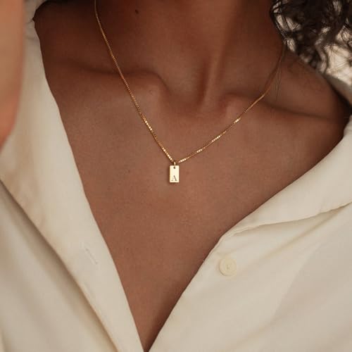 Initial Necklaces for Women 14K Gold Plated Letter Necklace Dainty Waterproof Pendant Necklace Personalized Gifts Trendy Gold Jewelry - color: A