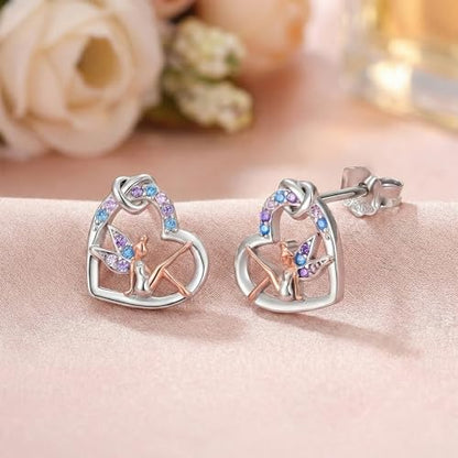 Fairy Gift Necklace/Earrings for Women 925 Sterling Silver Angel Elf Jewelry Gifts for Daughter - color: Earrings-A