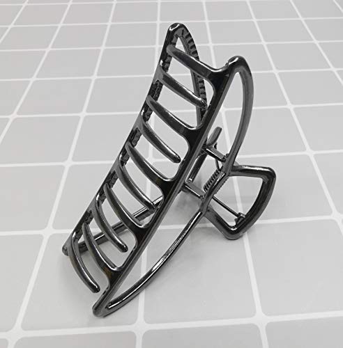 HH&LL Hair Clips, Metal Hair Claw Barrette Clamp Jaw for Women (2, Black+ Silver) - color: Black+ Silver