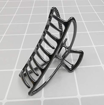 HH&LL Hair Clips, Metal Hair Claw Barrette Clamp Jaw for Women (2, Black+ Silver) - color: Black+ Silver