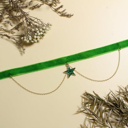 Nova&Aria Chokers Set For Women Heart Choker Necklaces Flower Pendant Velvet Cute Pink Turquoise Blue White Black Choker Necklace Christmas Colorful Lace Chokers - color: Green-C