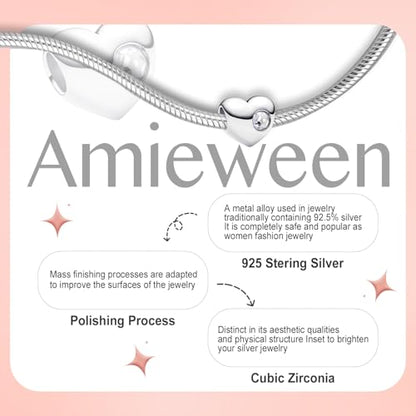 Birthstone Charm, Heart Charm Bead with CZ, for Anniversary Birthday Mothers Valentines Day Christmas Graduation, for Yourself Family Mom Friend Girlfriend Sister Grandma - style: Apr.