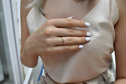 LEMON GRASS Sterling Silver Evil Eye Dainty Ring - color: 18K Yellow Gold Plating