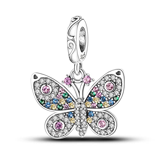 Pandach Animal Charm Bead fits Charms Bracelets for Woman-925 Sterling Silver Dangle Pendant Bead,Jewelry Beads Gifts for Women Bracelet&Necklace - style: AAAAA Zirconia Butterfly Pendants