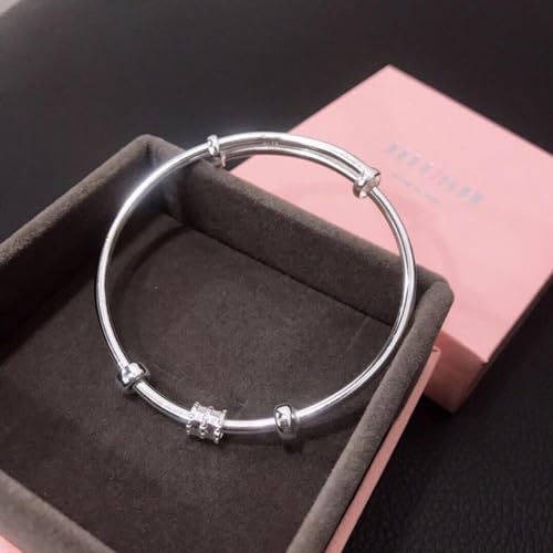 925 Sterling Silver Bracelet Plated Cuff Bangle Bracelet Fashionable Multi-layer Cross Wire Bangle Bracelet Open Adjustable Wide Cuff Bracelet for Teen Girls Fashion Jewelry - color: 11