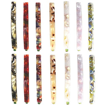 Hair Clips Bobby Pins Acetate Barrettes，14Pcs | 7 Design,Headwear Chic Tortoise Shell Hair Pins Accessories Fashion Geometric Bobby Hair Clips for Thin Thick Hair - color: Retro Style Bobby Pins
