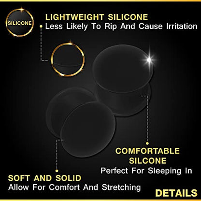 2PCS Silicone Black 00g 10mm Double Flared Saddle Earring Stretcher Ear Gauge Plug Earring Lobe Piercing Jewelry 2668