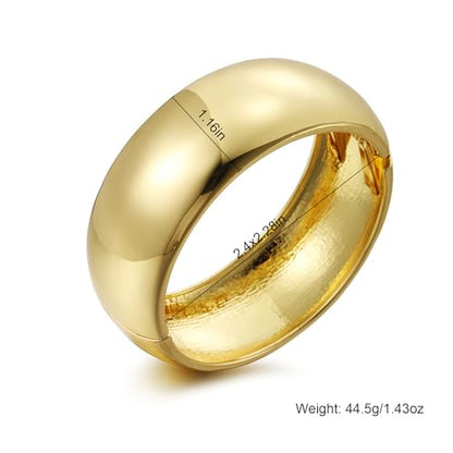 YMBYCM Gold Chunky Bangle Bracelets for Women | Trendy Wide Chunky Cuff Bracelets Wrap Bracelet Fashion Jewelry Accessories - color: E-G