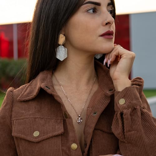 SERASAR Rose Gold Heart Pendant Necklace Women Cute Jewelry Cubic Zirconia - color: Rosegold, style: Emotion