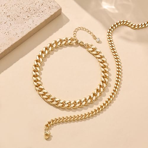 Foxgirl Gold Ankle Bracelets for Women 14K Gold Plated/Silver Anklets for Women Waterproof Minimalist Cuban Link Anklets Set Dainty Layered Ankle Bracelets Anklets for Women Gold Anklet Jewelry Gifts - style: Gold Plated