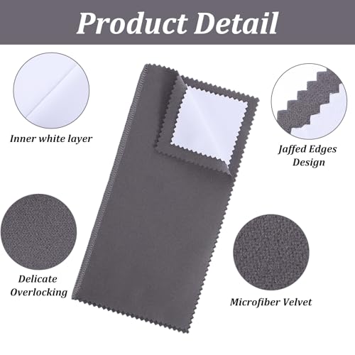 Jewelry Cleaning Cloth Silver Polishing Cloth Jewelry Silver Cleaning Kit with Ultra-Soft Brushes Polish Cloths Polishing for Clean Gold Diamonds Platinum Gemstones Coins Silverware 4pcs