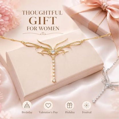 Gold Dripping Butterfly CZ Waist Chain for Low-Rise Y2K, Adjustable Silver 18K Elegant Dripping Butterfly Pendant Chain Belt, Festival Rave Accessories Fit Dresses Jeans