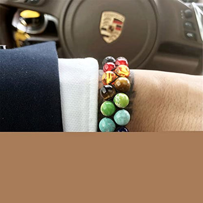 ONLYJUMP Planet Bracelet Solar System Universe Galaxy Bracelet Handmade Natural Stone Bead Bracelet String Adjustable Astronomy Gifts Bangle for Women Men - color: Double Layer Bracelet
