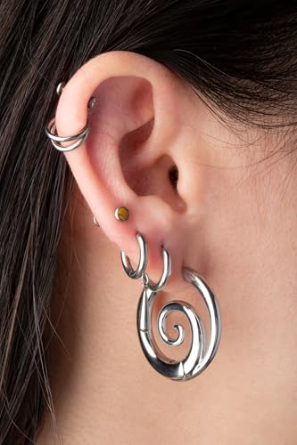 Pierced Owl 18GA ASTM F-136 Implant Grade Titanium Threadless Push-In Bezel Set Natural Stone Flat Back Stud - style: Blue Sand