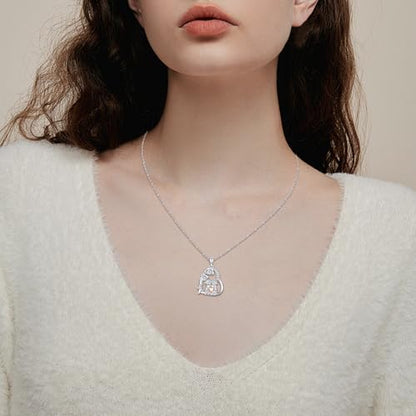 Heart Animal Necklace 925 Sterling Silver Cute Animal Pendant Jewelry Birthday Gifts for Women Girlfriend Mom Animal Lovers - style: 3-3 Highland Cow