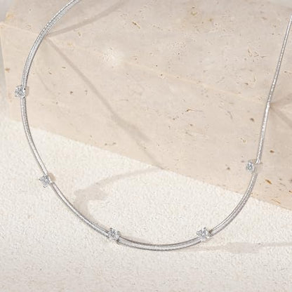Handmade in Italy Necklace S925 Silver Twist Choker-Necklaces Minimalist Coil Craft Jewelry Mother's Day Christmas Gift for Women - color: 007-S