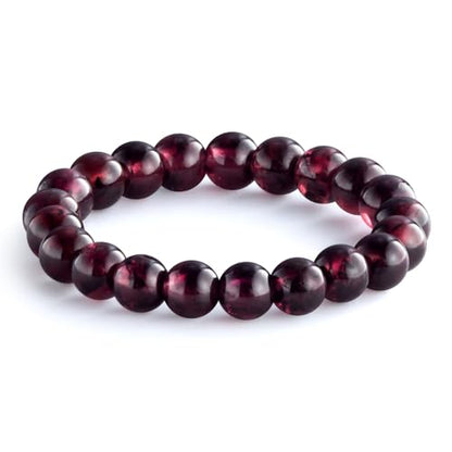 NLIEO Handmade Natural Gemstone Crystal Beaded Stretch Band Ring for Women | Handmade, 3mm Natural Stone, Size 7-12, Stretchy, Beaded Jewelry, Green Bead Rings, Trendy Jewelry Gift - style: Almandite Garnet