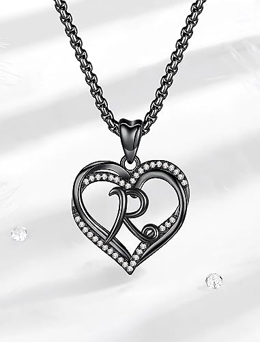 INFUSEU Unique Initial Necklaces for Women Girls Small Heart Letter Jewelry, Meaningful Personalized Gifts - style: R