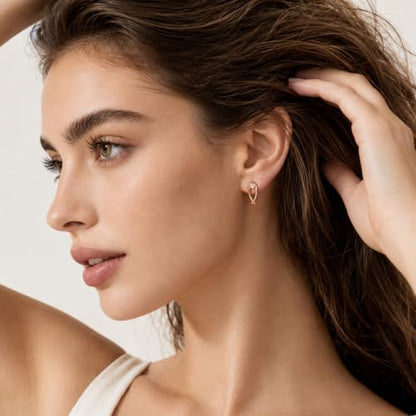Gempires Huggie Hoop Earrings for Women | Cubic Zirconia Fashion Earrings Collection | Gold, Silver & Rose Gold Tone Styles | Lightweight Everyday Jewelry - color: CZ Fish Hoop