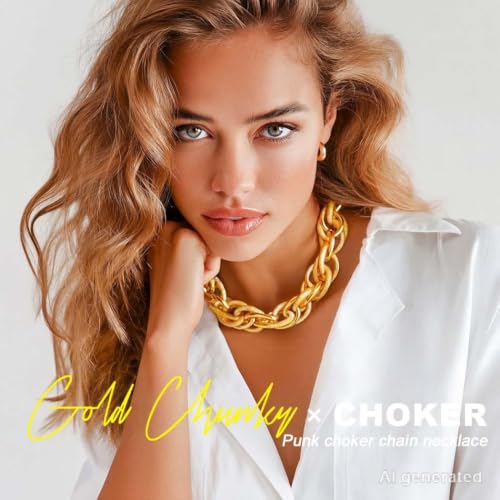 ACEDRE Chunky Gold Chain Necklaces Thick Link Choker Necklace for Women | Statement Cuban Link Necklaces Fashion Party Punk Jewelry