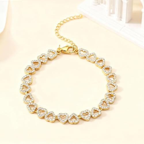Dainty Bracelet Chain Bracelet Minimalist Jewelry Layering Heart Bracelets Valentines Day Bracelets Gift for Her - color: A3:rhinestone bracelet