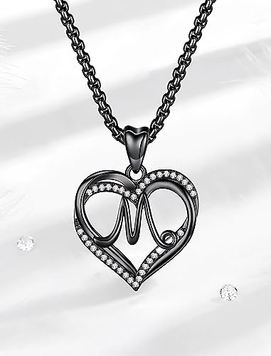 INFUSEU Unique Initial Necklaces for Women Girls Small Heart Letter Jewelry, Meaningful Personalized Gifts - style: M