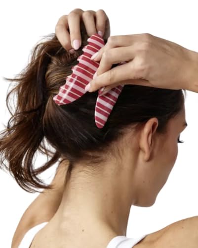 Almere Hair Claw Clip, Striped and Camo Pattern, Women's Hair Accessories for Thick or Thin Hair, 4 inch No-Slip (Strawberry Stripe) - color: Strawberry Stripe
