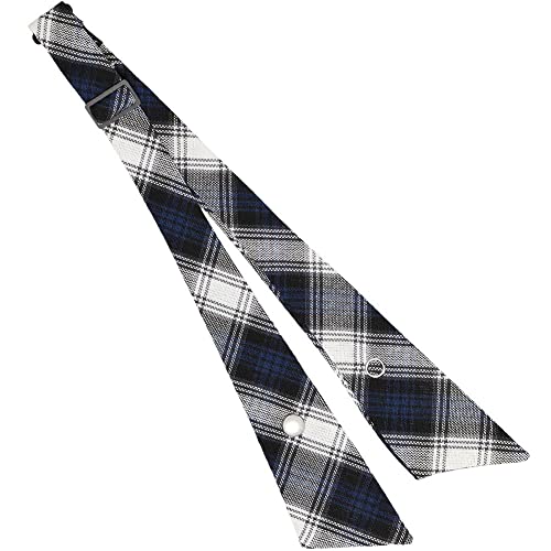 tiemart Crossover Tie - color: Navy Blue Plaid