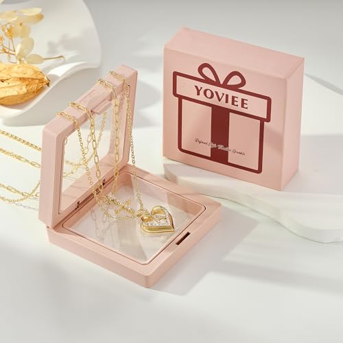 14K Gold Plated Layering Necklaces,Heart Initial Layered Necklace Cross Pendant Necklace Charm Personalized Stackable Jewelry Gift for Her - style: M