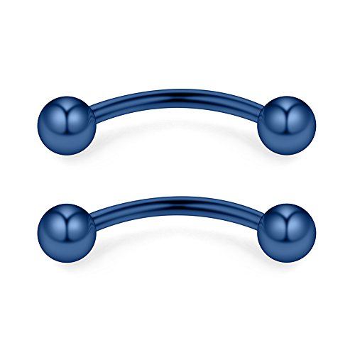 12PCS 12G Surgical Steel PA Eyebrow Ear Navel Belly Lip Ring Body Piercing Jewelry - style: 16mm w Balls