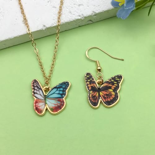 Sailanzi 24pcs Alloy enamel butterfly set Pendant Jewelry Making DIY Keychain Earrings Pendant Various Design Charms for Jewelry Making Bracelets Necklace (SN794) - color: SN794